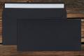 [18534] Briefhüllen DL 110x220 mm Haftklebend Schwarz 100 g/qm